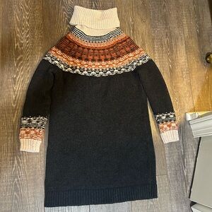 Madewell Multicolor Cowl Neck Sweater Dress